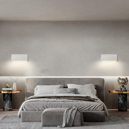 LED Rectangle Wall Light Modern Wall Sconce Lamp, Minimalist Wall Sconces Indoor Lighting Fixtures for Living Room Bedroom Bedside, 4000K Natural White Wall Wash Lights