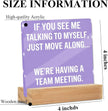 Purple Gifts for Women Acrylic Sign With Wooden Stand，Humorous Acrylic Office Desk Accessories Decoration,Purple Desk Decor for Office Dorm Room Home Bedroom, Coworkers Friends Family Gifts