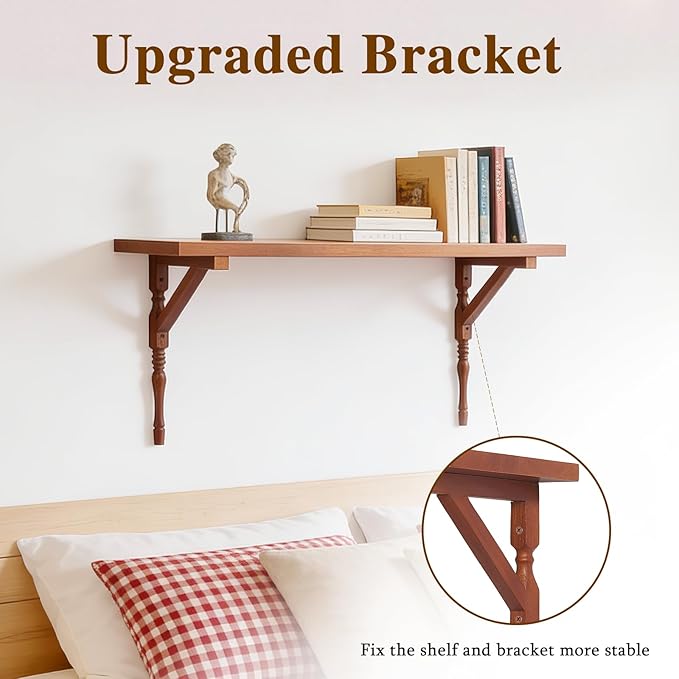 100% Solid Wood Floating Shelves for Wall, Vintage Wall Shelf Home Decor. 23.8