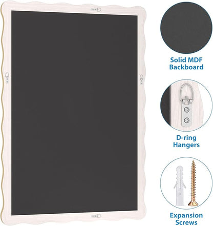 Gold Wavy Bathroom Mirror 28" x 40" Rectangle Scalloped Mirror for Wall Decor, Bathroom Vanity, Bedroom, Living Room, Entryway