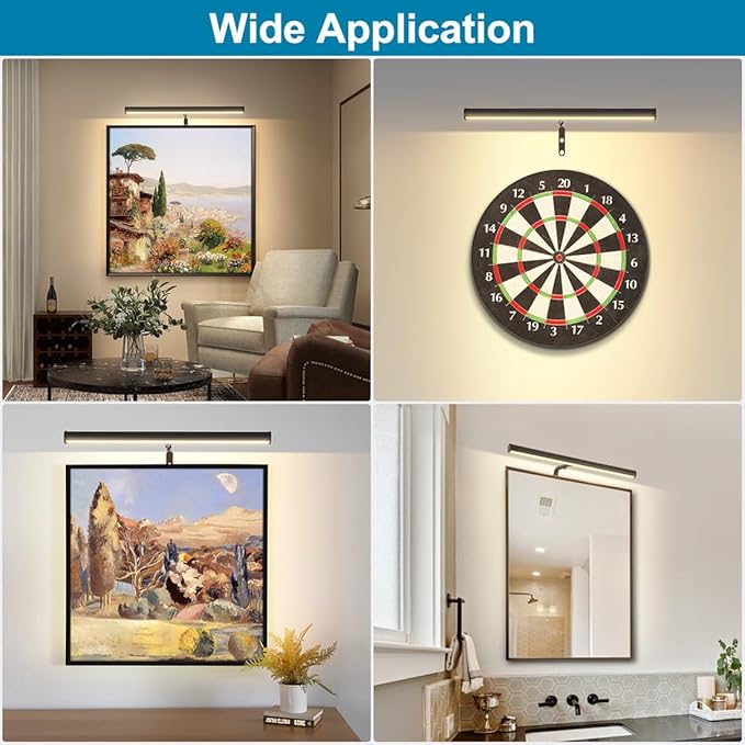 Plug in LED Picture Lights for Paintings, 16inch 3000K Adjustable Art Light Gallery LED Wall Light Wall Sconces for Display Art Work, Oil Rubbed Bronze Finish, 6W CRI90+, ETL