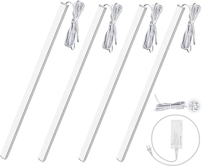 12" V-Shape Diffused LED Light Bars Kit,Aluminum Channel Lights with Touch Sensor for Under Cabinet,Gun Safe,Closet,Under Counter,Book Shelf,Display Showcase,3000K Warm White,4Pcak