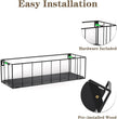 CRUGLA Black Floating Shelves Wall Mounted Set of 5, Hanging Wall Shelf with Rail for Bathroom, Bedroom, Living Room, Kitchen