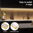 2pack 20inch Dimmable LED Under Cabinet Light Kit, 2700K to 6000K Smart LED Under Counter Lighting Fixture, Compatible with Alexa, Google Assistant, for Kitchen, Pantry, Shelf (Gold)