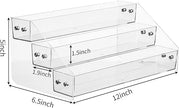 Acrylic Spice Rack, Tiered Spice Rack Shelf Seasoning Organizer for Countertop, Cabinet, Pantry, Kitchen Storage - 3 Tier