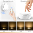 HOLKPOILOT Puck Lights with Remote Control, Under Cabinet Battery Operated, Under Counter Puck Lighting, Wireless Stick On Lights White (4pack)