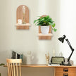 2 Pcs Modern Boho Wooden Rainbow Wall Shelves Shelf Decor, Wood Wall Mount Book Shelf, Floating Shelves for Living Rooms Bathroom Wall Decor Display (05)