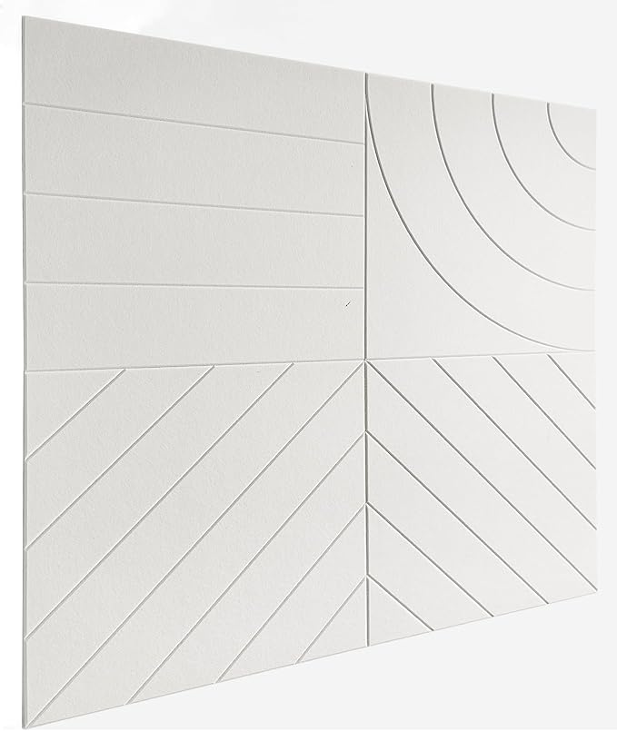 21.65" Large Square Acoustic Panels 4-Pack - Sound Absorbing Wall Panels, Noise Reducing Soundproof Decorative Felt Tiles for Home Office, Studio, Living Room - White
