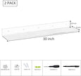 30 Inches Clear Long Floating Shelves for Wall, Acrylic Wall Shelf for Plants, Radio, Funko Pop, Books, Picture Frame, Clock, Cosmetics, Toiletries, 2 Pack(30 Inch)