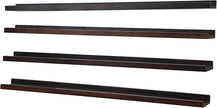 PHOENANCEE Long Floating Shelves for Wall 47 Inch,Real Wood Picture Ledge Shelf with Lip Set of 4,Photo Frame Storage Display for Living Room Nursery Bedroom Bathroom Kitchen Home Decor (Dark Walnut)