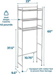 Honey-Can-Do BTH-05079 3-Tier Metal Bathroom Shelf Space Saver, 9.45 x 22.83 x 59.84, Chrome