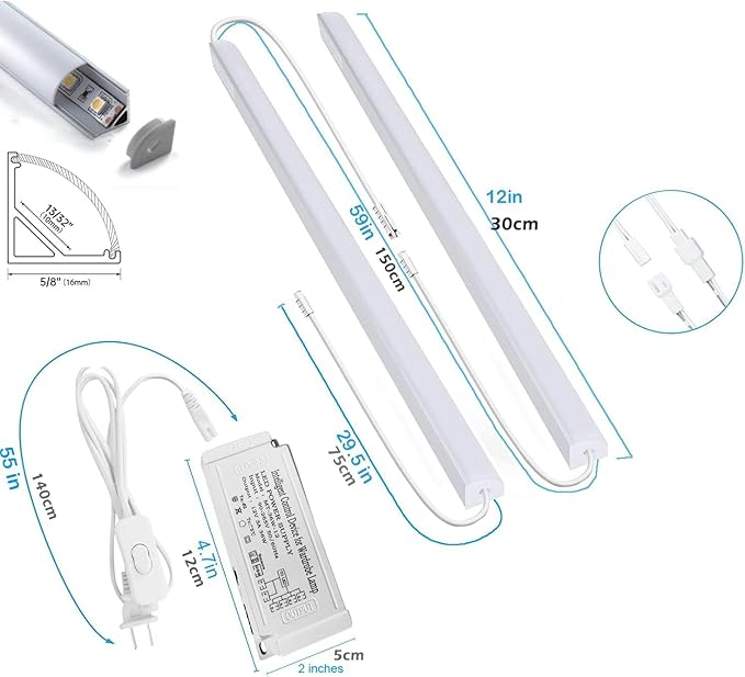 Cefrank Under Cabinet Lighting, 8pcs 12