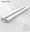 Under Cabinet Lighting Plug in, 32 Inch 2 Pcs, Linkable AC120V 3CCT 3000K/4000K/5000K Ultra Slim, LED Under Cabinet Lights for Counter Light, Kitchen, Shelf, Sink, Workshop, Desk, White