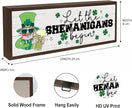 St Patricks Day Decor, Let the Shenanigans Begin Sign, Freestanding Wooden Plaque Sign, Desk Decors Art, Lucky Shamrock Decor, Irish Holiday Decors for Home Office Party, 9.5x3.1x1 inches