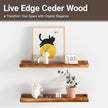 Ceder Wood Live Edge Picture Ledge Shelf Set of 2 - Handmade Natural Cedar Root, Floating Wall Shelves for Frames (24