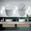 Modern LED Wall Sconce, 6000K Cool White Hardwired Wall Light Fixtures, 8W Chrome Acrylic Wall Mounted Lighting Fixture for Bedroom, Living Room, Hallway, Corridor