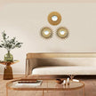 Gold Mirrors for Wall Decor Pack of 3. Round Mirrors.Rays of Light and Annual Ring Shape. Decorative Mirrors.Wall Mirrors for Decor Home Decor.Plastic Frames.Glass Mirrors.Sun Gold Color.