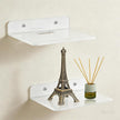 Small Floating Shelves Acrylic Wall Shelf 2 Pack Hanging Shelves for Bedroom, Gaming Room, Living Room, Bathroom, Office with Cable Clips (White)