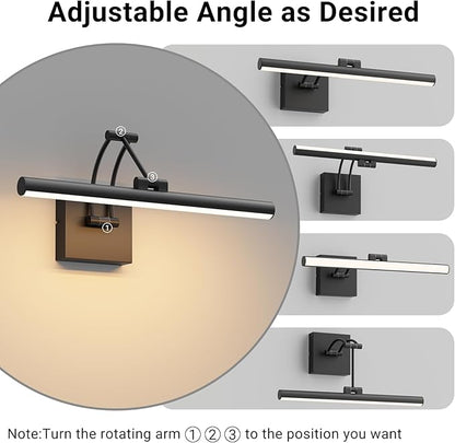 Tipace Black Hardwired Picture Lights for Paintings - 15.7 inch 3CCT Dimmable Modern Gallery Light with Remote Control Led Wall Art Lighting Display Artwork