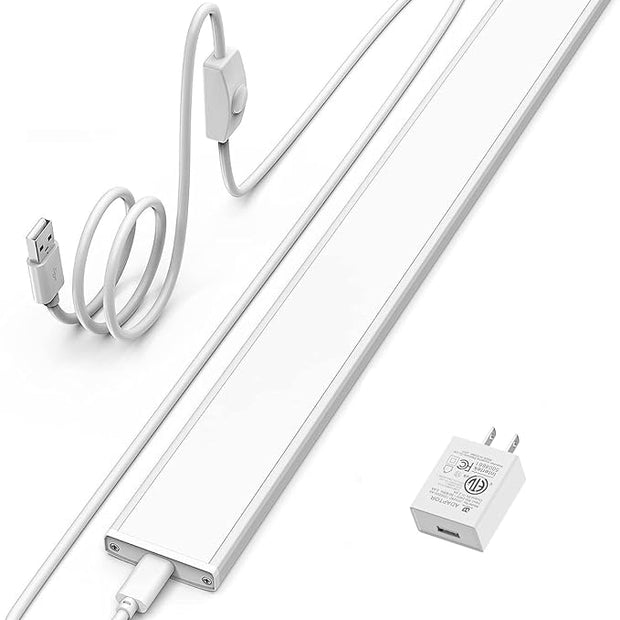 ASOKO Plug-in Under Cabinet Lighting, 16Inch LED Workbench Lights with Super Brighten 700Lumen and Dimmable 6000K Cool White, Memory Function Desk Lamp for Kitchen Sink/Desk/Workbench