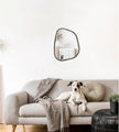 Asymmetrical Mirror Irregular Oval Wall Mirror Modern Wood Frame Unique Shape Wall Mounted Vanity Artistic Mirror Decorative for Living Room Bedroom Bathroom Entryway Hallway 14