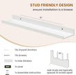 Axeman Picture Ledge Shelf, Floating Shelves for Wall Decor Storage Set of 6, 24 inch Floating Wall Mounted Shelves, Shelves with Lip for Living Room, Bedroom, Nursery, Bathroom, Kitchen, White