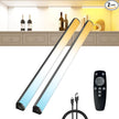 Under Cabinet Lighting Wireless with Remote,Rechargeable Battery Operated Closet Lights,3 Color Magnetic Dimmable led Strip Lights,Under Counter Lights for Kitchen,Shelf,Bedroom (Black-2PCS, 30cm)