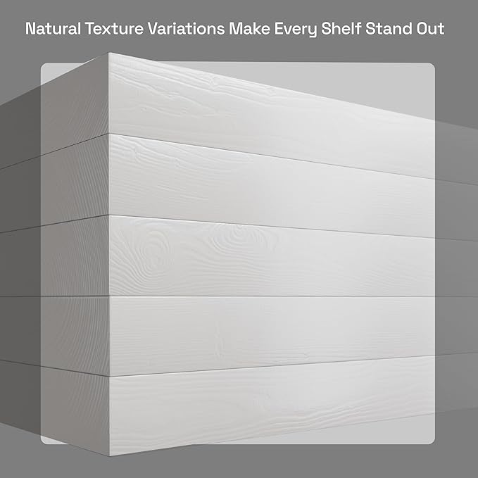 BAOBAB WORKSHOP Wood Floating Shelves for Wall 30 Inches Long, White Solid Wooden Bathroom Shelf Large, Heavy Duty Wall Shelf 30 Inch Kitchen Bedroom Thick, White Finish, 30W × 6.7D, Set of 2