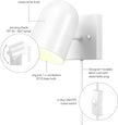 Globe Electric 65000146 1-Light Plug-in or Hardwire Wall Sconce, Matte White, 6ft White Braided Fabric Cord, in-Line Rocker Switch, Wall Lights for Living Room, Home Décor
