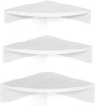 Alsonerbay White Corner Shelf Wall Mount, Set of 3 Floating Shelves for Storage and Display, Rustic Wood Shelves for Bedroom, Living Room, Bathroom, Entryway, Garage
