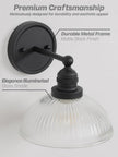 Wall Sconce Black Bathroom Light Fixtures with Clear Glass Farmhouse Vanity Light Modern Sconces Wall Lighting for Living Room Bedroom Bathroom Mirror Kitchen Hallway E26 Hardwire