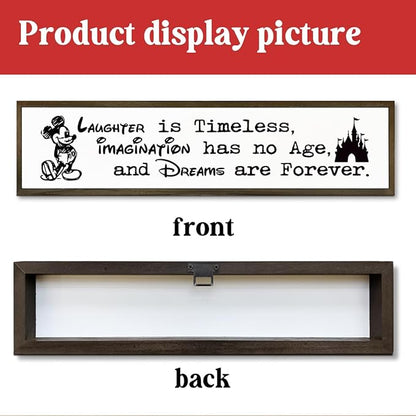 Inspirational Wooden Sign, Hanging Framed Wood Signs, Decorative Wooden Box Sign, Rustic Tabletop Decor, Motivational Home Office Classroom Decor, I Work So We can Go to Disney Signs
