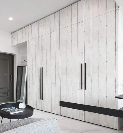 CiCiwind 118” x17.7” Wood Wallpaper Peel and Stick White Wood Wall Paper for Bathroom Bedroom Removable Waterproof Self-Adhesive Wallpaper Shiplap Contact Paper Decoral Laundry Room Vinyl Film