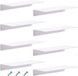 Blulu 8 Pcs Acrylic Floating Shelf, Invisible Wall Mounted Shelf for Book Plants Picture Makeup Record Display in Living Room, Bathroom, Bedroom, Kitchen, Office(14 x 5 x 2 Inches,White)