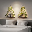 EXIN DECHEN Floating Shelves for Wall No Drilling,Wall Shelves,Hanging Shelf,Leaves and Light Strip with Flower,Set of 2 Plant Decor for Home Livingroom Bedroom,Led Room Decor Aesthetic,Gift
