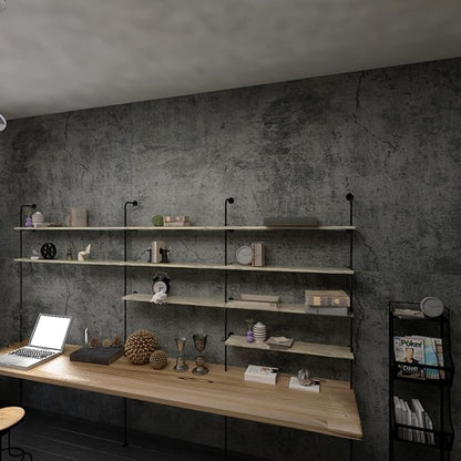 TOTIO Gray Concrete Wallpaper Matte Thick Dark Grey Cement Contact Paper Peel Stick Countertop Paper Removable Waterproof Adhesive Furniture Stickers Industrial Style Vinyl Wall Sticker 24x78 inch