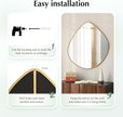 Asymmetrical Wall Mirror Matel Gold Framed Wall Mirror for Living Room Bedroom Bathroom Entryway Wall Decor 32.0