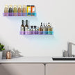 TLBTEK 2 Pcs 15 inch Iridescent Rainbow Floating Shelves,Colorful Acrylic Irridescent Floating Shelves Wall Mounted Storage for Bathroom, Bedroom, Living Room, Kitchen (Without Edge)