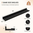 Dreamland Picture Ledge Shelf for Wall, Floating Shelves Set of 2, 32 Inch Long Floating Shelves with Lip for Living Room, Bedroom, Bathroom, Kitchen, Black
