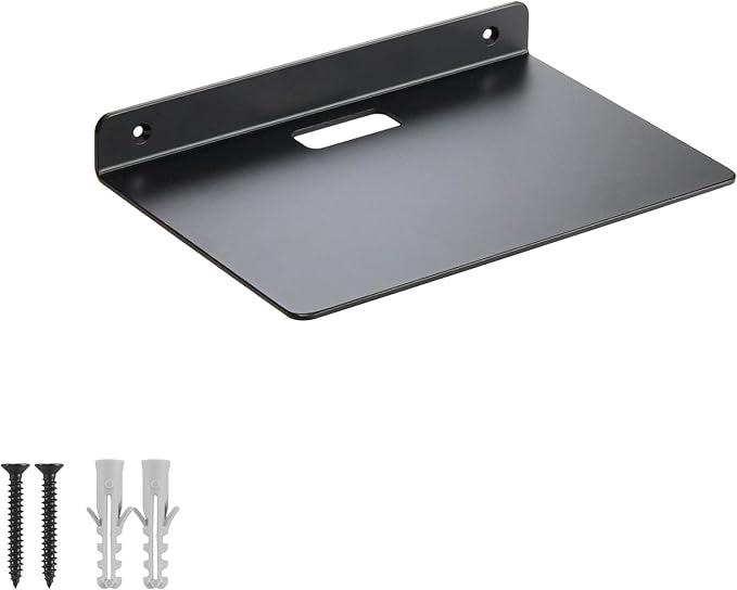 Small Wall Shelf,3.0mm Aluminum Alloy Small Floating Shelf,for Bathroom, Bedroom, Living Room, Kitchen,Office(10 inch Floating Shelf)