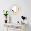 Mirrors for Wall Gold Circular Art Classic Metal Iron Frame Wall Mirror Decor Living Room Bedroom Bathroom Office Farmhouse Entryway Small 12” x 12”