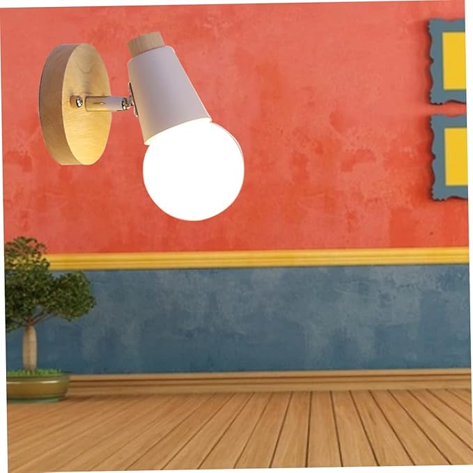 Minimalist Wall Sconce Solid Wood Light Fixture for Bedroom Living Room and Bathroom Stylish White Design for Home Decor No Bulb Included