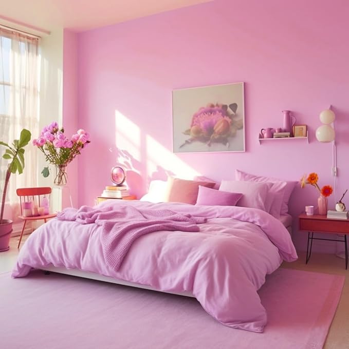 15.7"x394" Pink Peel and Stick Wallpaper - Self Adhesive Lavender Contact Paper for Cabinets, Wallcovering, Furniture, Countertop Vinyl Roll