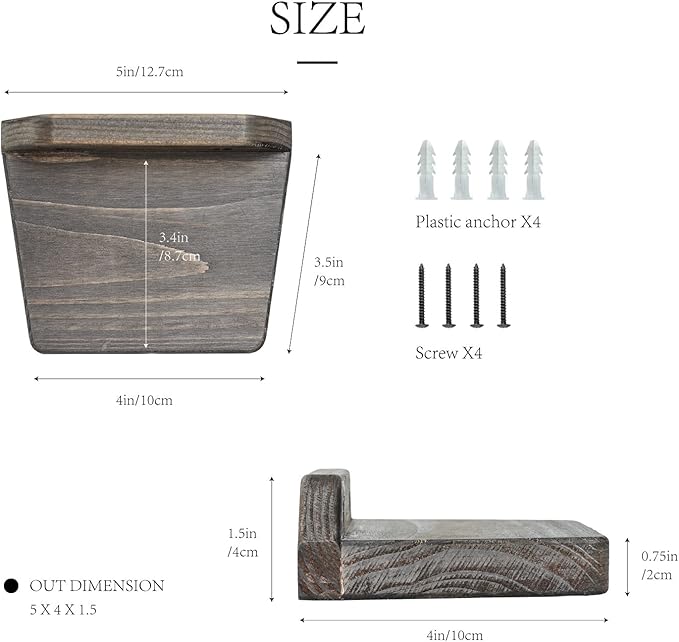 Freezing point Small Floating Shelves for Wall Set of 2 Natural Wood 5Inch Small Mini Wall Shelf Decor Plant Display Collectibles Mounted Kitchen Bathroom Bedroom Corner Decorative Storage Tiny Stand