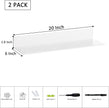20 Inches Acrylic Wall Shelves 2 Pack, Floating Shelf for Wall Mounting, Acrylic Display Ledges for Funko Pop Figures, Home Décor, Living Room, Gaming Room, Plants(20 inch, White)