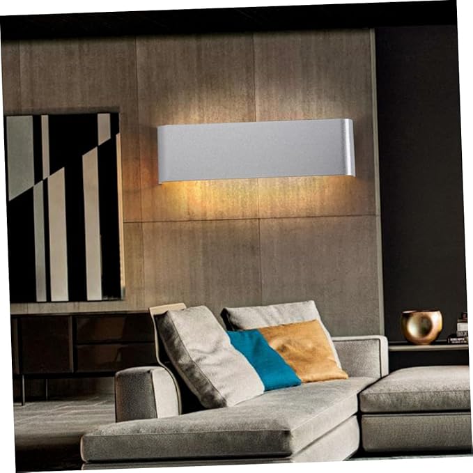 18w Creative Modern Minimalist Led Wall Lamp Brushed Silver Light Fixture for Bedroom Hallway Bathroom Eye Protection Soft Light Easy Installation