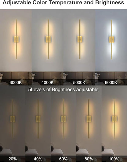 Battery Operated Wall Sconces Set of 2, 10000mAh Rechargeable Wall Lights with Remote, 360° Rotate 3000K-6000K LED Wireless Wall Light Fixtures Decor for Bedroom Living Room Hallway Picture Lighting