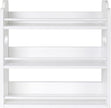 3 Tier Bamboo Spice Rack, Spice Rack Organizer, Seasoning Jars Rack Shelf Spice Organizer for Kitchen Counter or Wall Mounting, Spice Storage Holder with handles, Jars Not Included, White