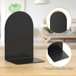 Bookends 4 Pairs, Metal Round Bookends for Shelves, Book Ends for Desk, Book End to Hold Books, Book Stopper, Black Bookend for Home Office