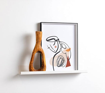 Infinite Design 24" Metal Floating Wall Shelf | Modern White Powder-Coated Steel Ledge, Made in USA | Wall-Mounted Shelf for Living Room, Kitchen, Bathroom, Bedroom or Office